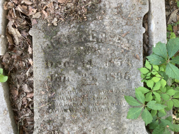 The grave of another town founder, Benjamin Green, has fallen over and needs repair.