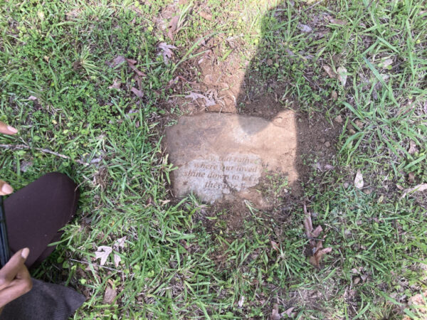 Broken Headstone at the location of the old St. James Church