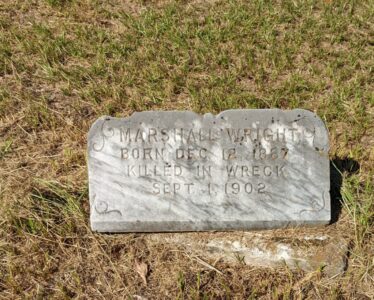 Marshall Wright headstone in Sandfield