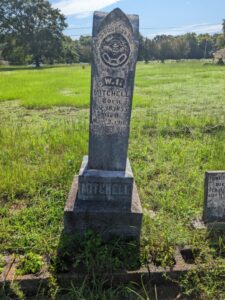 The headstone of Professor William Isaac Mitchell (1855-1915), who taught English and served as principal of the segregated schools in Columbus, MS.